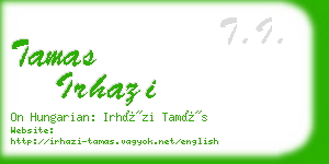 tamas irhazi business card